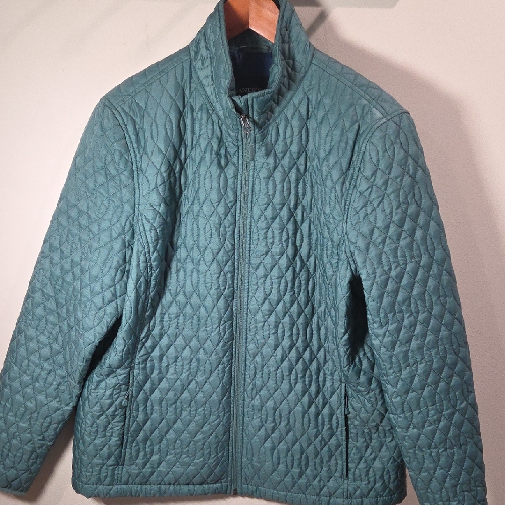 Lands' End Quilted Teal Jacket
